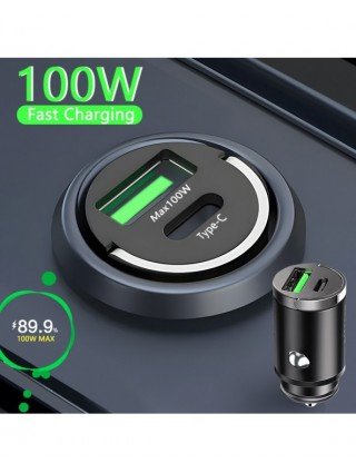 Priedai ir dalys-Įkrovikliai-100 W mini automobilinis įkroviklis Greitas įkrovimas iPhone QC3.0