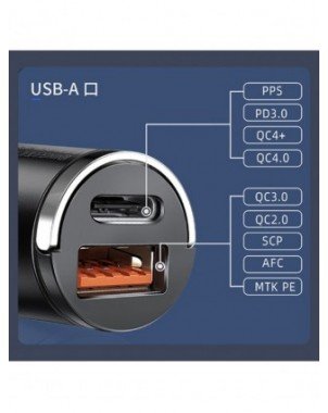 Priedai ir dalys-Įkrovikliai-100 W mini automobilinis įkroviklis Greitas įkrovimas iPhone QC3.0