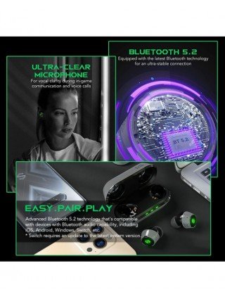 Nešiojami garso ir vaizdo įrašai-Ausinės-„Black Shark“ belaidės ausinės T4 žaidimų „Bluetooth“