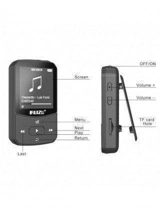Nešiojami garso ir vaizdo įrašai-MP3 grotuvai-„X52 Clip“ MP3 grotuvas su „Bluetooth Lossless