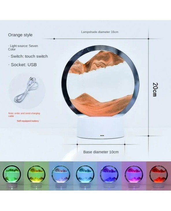-Pagrindinis-LED RGB Sandscape Lamp 3D Moving Sand Art Frame Night Light with 16 Colors -Pagrindinis-LED RGB Sandscape Lamp 3D Moving Sand Art Frame Night Light with 16 Colors