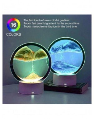 -Pagrindinis-LED RGB Sandscape Lamp 3D Moving Sand Art Frame Night Light with 16 Colors
