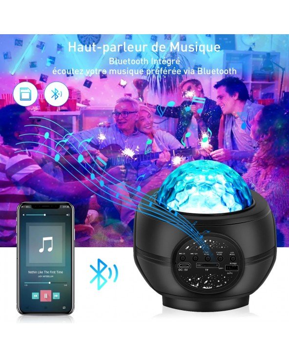 LED žvaigždėto dangaus projektorius USB "Bluetooth" naktinė LED žvaigždėto dangaus projektorius USB "Bluetooth" naktinė