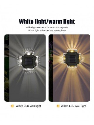 LED saulės šviesos diodų sieninis šviestuvas Keturių pusių