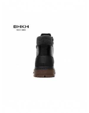 BHKH 2021 Winter Men Boots Zip Lace-up Ankle Boots Comfy Snow