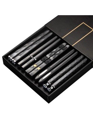 5Pairs High Quality Japanese Non-Slip Chopsticks Korean Home