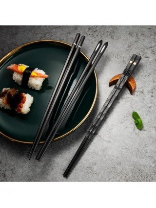 5Pairs High Quality Japanese Non-Slip Chopsticks Korean Home