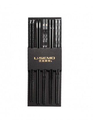 5Pairs High Quality Japanese Non-Slip Chopsticks Korean Home