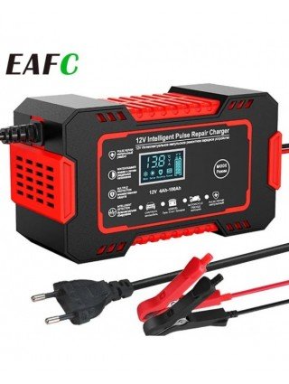 Car Battery Charger 12V 6A Pulse Repair LCD Display Smart Fast