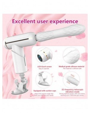 Powerful Telescopic Dildo Vibrator Portable Massage Gun Female
