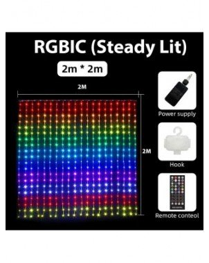 Elenut RGBIC Smart Užuolaidų žibintai Kalėdų pasakų šviesa DIY