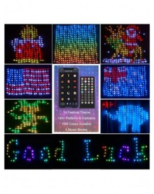 Elenut RGBIC Smart Curtain Lights Led Christmas Fairy Light DIY