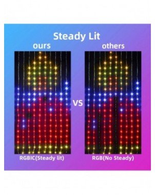 Elenut RGBIC Smart Curtain Lights Led Christmas Fairy Light DIY
