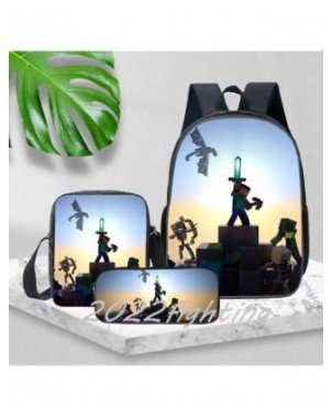 MINECRAFT Backpack 3pcs Toddler Primary Bookbag Girls Boys