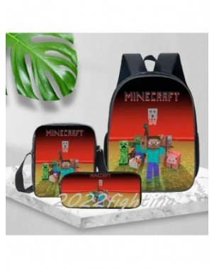 MINECRAFT Backpack 3pcs Toddler Primary Bookbag Girls Boys