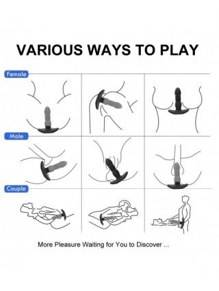 Telescopic Vibrating Butt Plug Anal Vibrator Wireless Remote