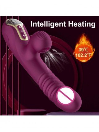 Thrusting Pushing Vibrator Sex Toy for Women Clit Sucker
