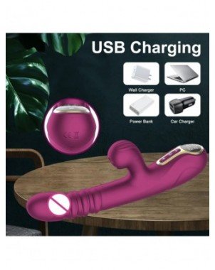 Thrusting Pushing Vibrator Sex Toy for Women Clit Sucker
