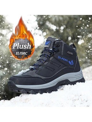 Brand Men Winter Snow Boots Waterproof Leather Sneakers Plush