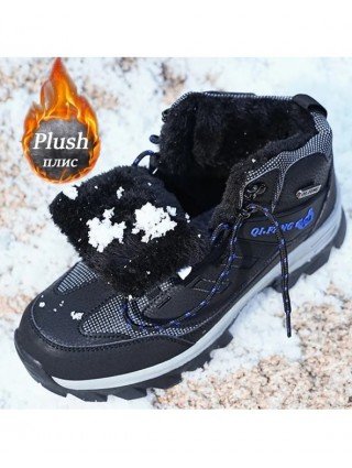 Brand Men Winter Snow Boots Waterproof Leather Sneakers Plush