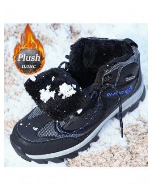Brand Men Winter Snow Boots Waterproof Leather Sneakers Plush