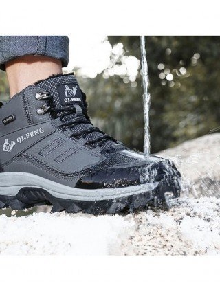 Brand Men Winter Snow Boots Waterproof Leather Sneakers Plush