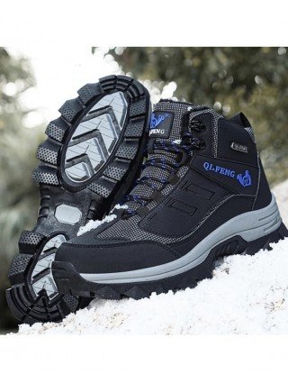 Brand Men Winter Snow Boots Waterproof Leather Sneakers Plush