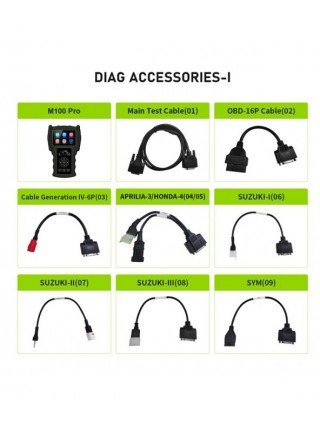 Original JDiag M100 Pro Full Set Universal Motorcycle