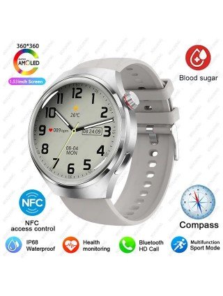 4 Pro Smart Watch Men 360*360 HD Screen BT Call NFC IP68