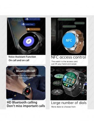 4 Pro Smart Watch Men 360*360 HD Screen BT Call NFC IP68