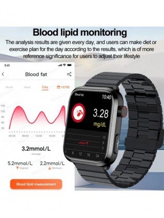 Medical Grade Smart Watch Blood Sugar Blood Lipid Uric Acid ECG