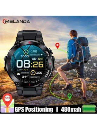 Karinis GPS Smart Watch 360 * 360 HD ekranas Širdies ritmas