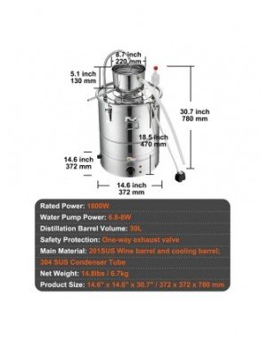 30/50L Stainless Steel Alcohol Distiller Alcohol Still
