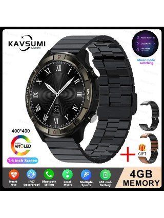 4G išmanusis laikrodis AMOLED 454 * 454 HD "Bluetooth"