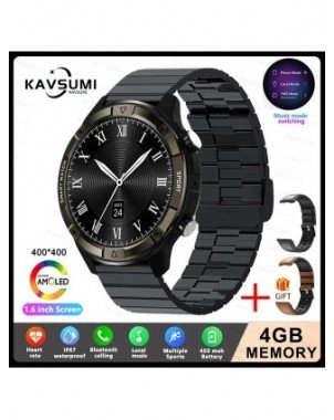 4G išmanusis laikrodis AMOLED 454 * 454 HD "Bluetooth"