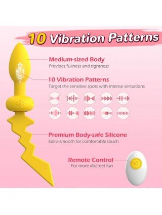 Anal Plug Lightning With Tail Butt Plug Vibrator Stopper