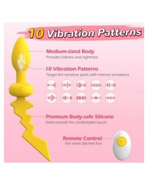 Anal Plug Lightning With Tail Butt Plug Vibrator Stopper