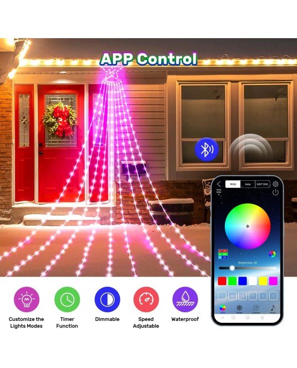 RGB Smart Christmas Tree Lights APP Remote Control USB LED RGB Smart Christmas Tree Lights APP Remote Control USB LED
