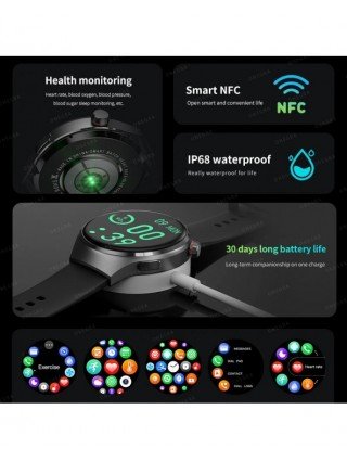 GPS Smart Watch Mens GT4 Pro 360*360 HD Screen Heart rate
