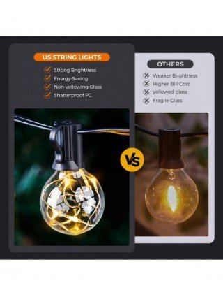 G40 Solar Lights Outdoor, Waterproof Garden Garland LED String