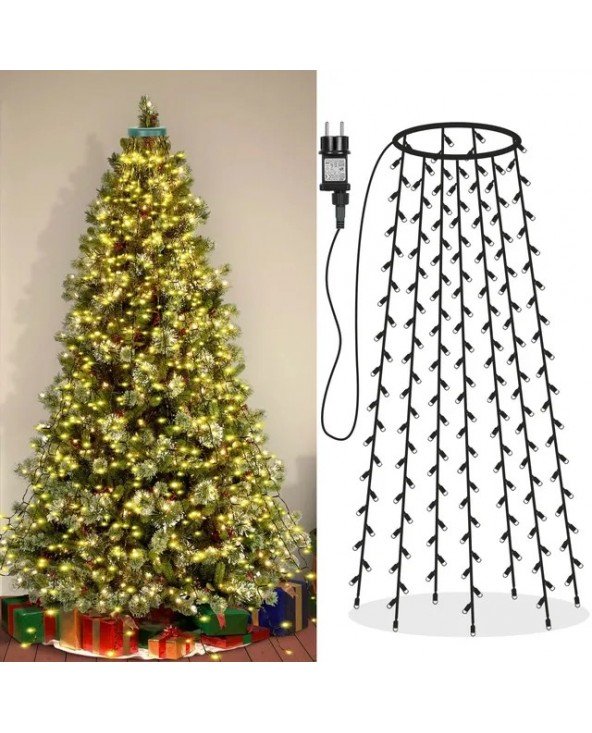 Memory 490 LED Christmas Tree Waterfall Lights with Star Topper Memory 490 LED Christmas Tree Waterfall Lights with Star Topper