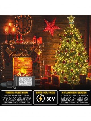 Memory 490 LED Christmas Tree Waterfall Lights with Star Topper