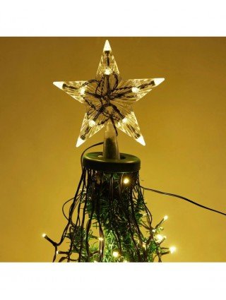 Memory 490 LED Christmas Tree Waterfall Lights with Star Topper