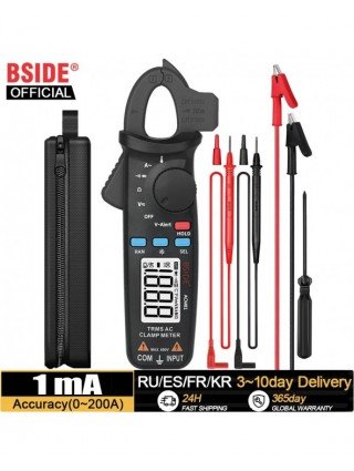 Digital Clamp Meter Auto-Rang True RMS 1mA Accuracy 200A