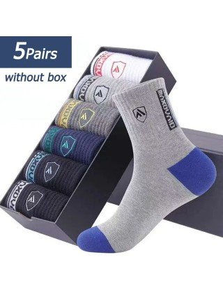 5 Pairs Apring And Fall Mens Sports Socks Summer Leisure Sweat