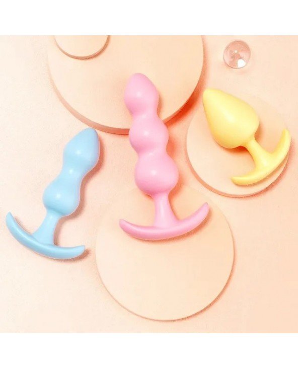 Soft Silicone Anal Plugs Anal Stimulator Trainer Sex Play Toy