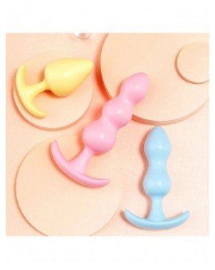 Soft Silicone Anal Plugs Anal Stimulator Trainer Sex Play Toy