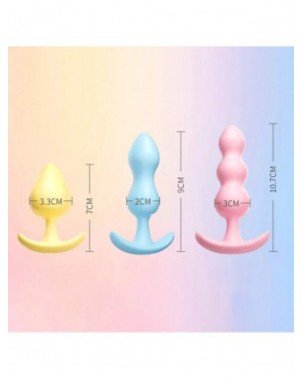 Soft Silicone Anal Plugs Anal Stimulator Trainer Sex Play Toy