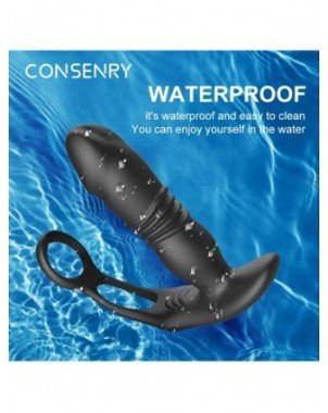 New Retractable Anal Plug Vibrator Penis Ring Prostate Massager