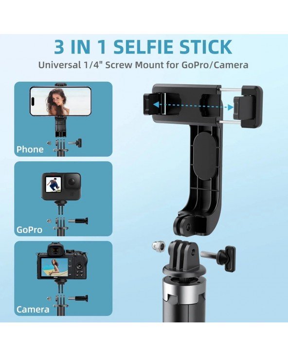 Mini Selfie Stick Phone Tripod with Remote Upgrade Quadripod